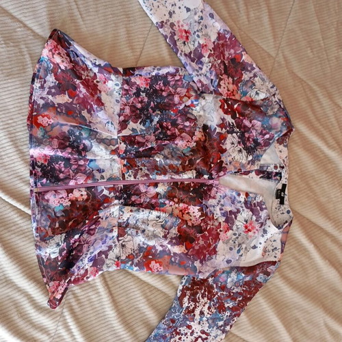 Floral women's blouse with zipper, like new, H&M, size L