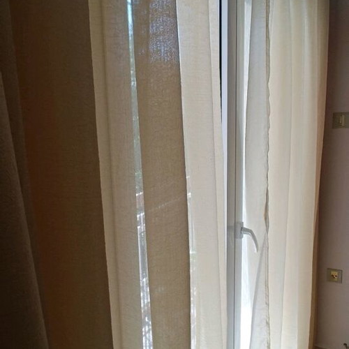 Curtain set used, 2 meters height with hooks for rail