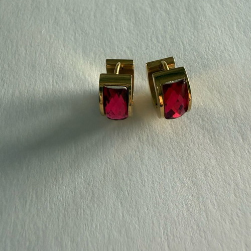 Steel earrings like new, gold-colored
