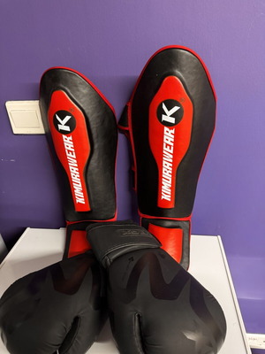Kimurawear Muay Thai επιθετικά μαξιλαράκια, ζευγάρι, κόκκινο και μαύρο