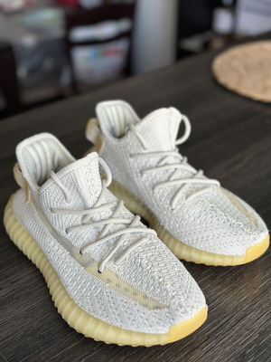 Yeezy women's sneakers size 38, beige-white