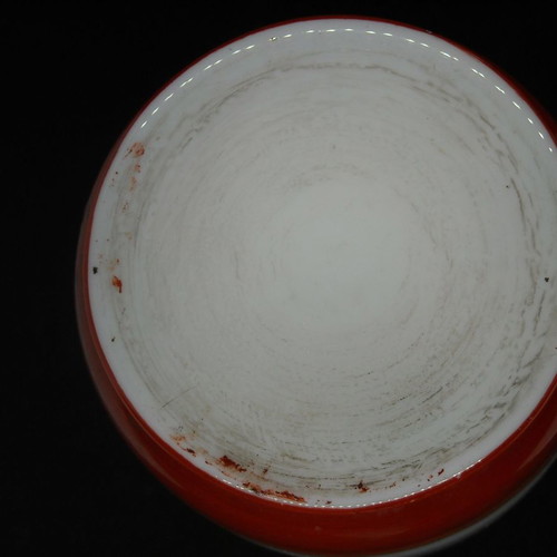 White opaline vase with Victorian couple used