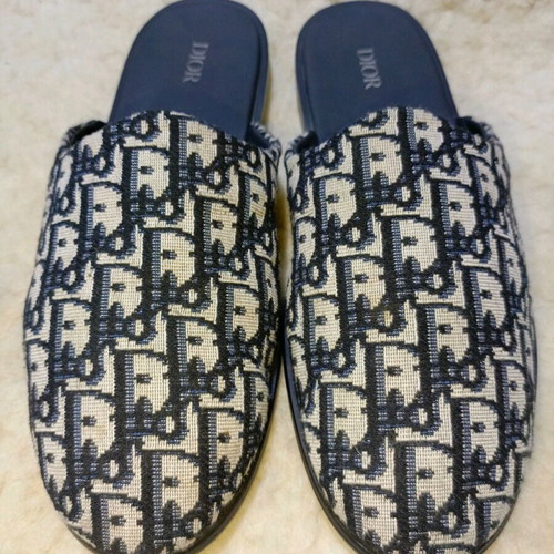 Christian Dior Indior Mule Slipper beige and black Dior Oblique Jacquard size 45 like new