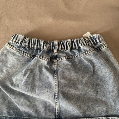 Shein denim skirt with pearls, size L, blue