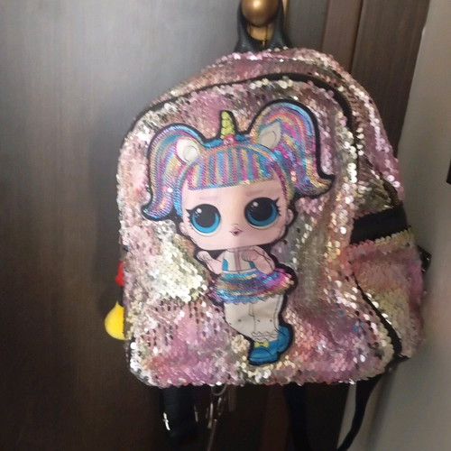 Backpack new multicolored and silver