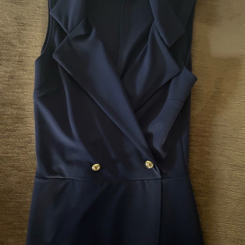 Sleeveless dress like new, blue with decorative buttons, size S