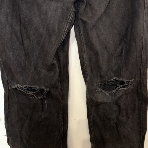 Bershka High Rise Wide Leg Black Jeans like new, ripped