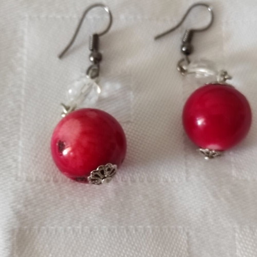 Handmade coral earrings new, red