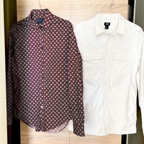Zara shirts like new, white S/M and burgundy M, set of 2 pieces