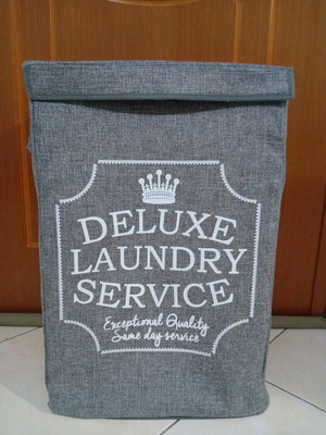 Large folding storage box 72 liters fabric gray like new