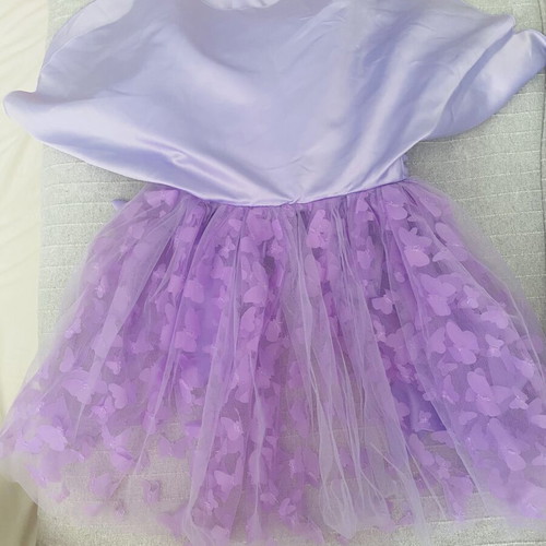 Official toddler dress lilac with 3D butterflies size 90