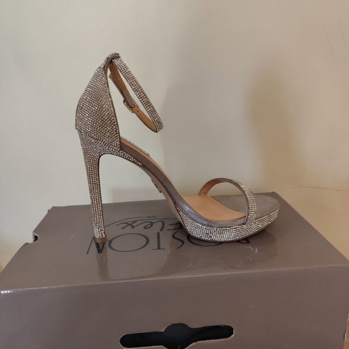 Steve Madden sandals used with rhinestones gray silver size 41
