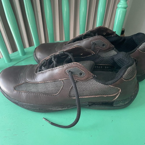 Prada authentic collectible shoes used, brown and red, size 38.5