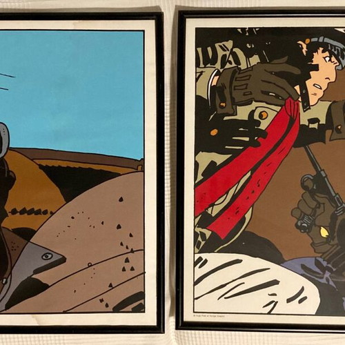 Hugo Pratt Corto Maltese 2 vintage silkscreen prints, 1990