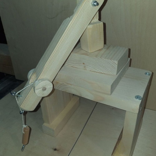 Wooden toy with crane bridge, ship and small handmade truck, new