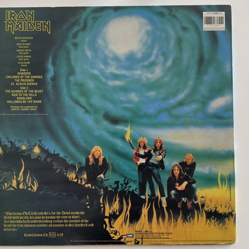 Iron Maiden The Number of the Beast LP original first press 1982 like new