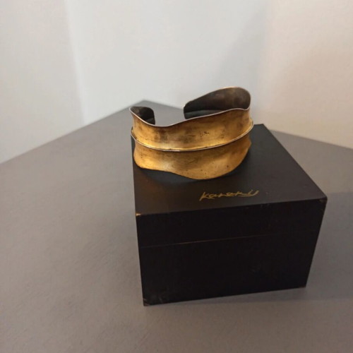 Silver bracelet like new with gold leaf coating