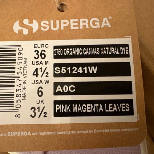 Superga women's sneakers size 36.5 new, purple canvas