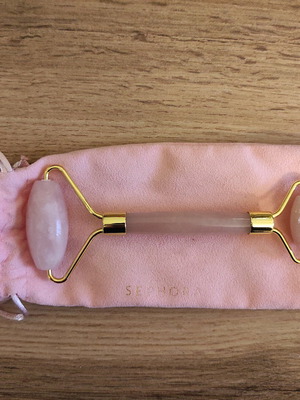 Roller από Ροζ Χαλαζία καινούργιο, Sephora, μικρό και μεγάλο μέγεθος