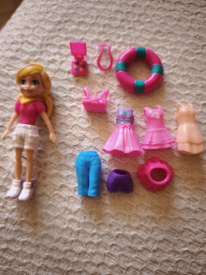 Polly Pocket doll with original clothes and shoes, used