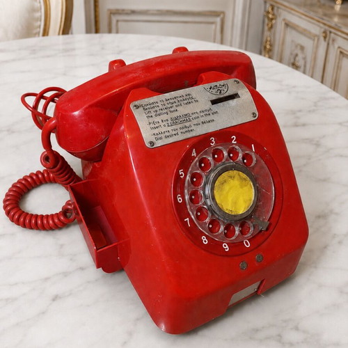 Vintage Κόκκινο Τηλέφωνο RedPhone με Κερματοδέκτη 2 Δραχμές μεταχειρισμένο
