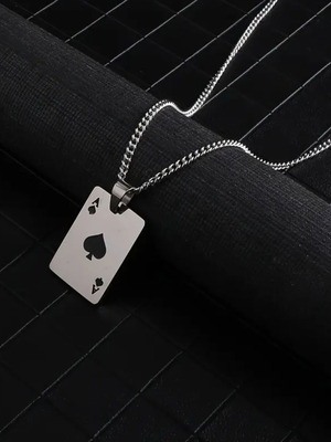 Vintage Poker Pendant Necklace made of Stainless Steel new