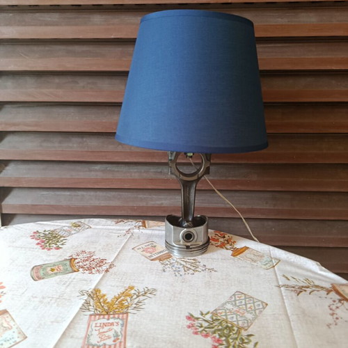 Handmade table lamp steel and aluminum custom order