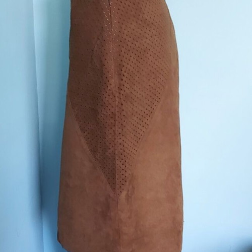 Vintage asymmetrical suede skirt like new, Italy, lined