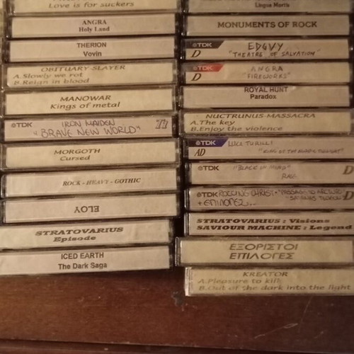 Metal cassette tapes used, pack of 75, heavy metal-punk-hardcore-death