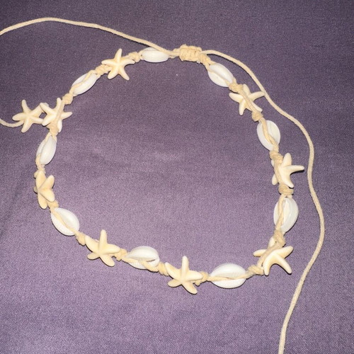 Necklace with summer shell and starfish designs, like new