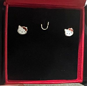 Χρυσά παιδικά σκουλαρίκια Hello Kitty 9ct