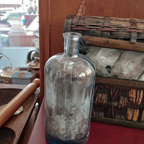 Glass bottle restored like new for decoration