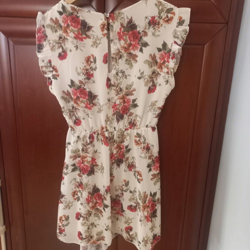 Vintage dress with roses, asymmetrical, sleeveless, like new, size M/L