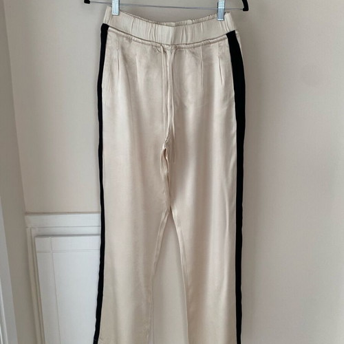 Satin Zara trousers size S like new, cream and black
