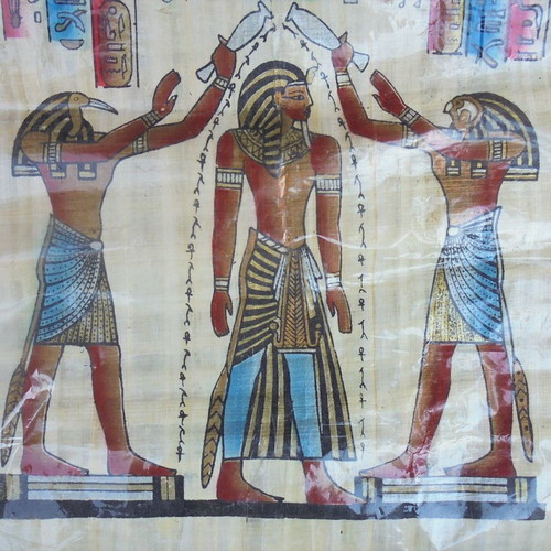 Papyrus sheet painted with traditional technique