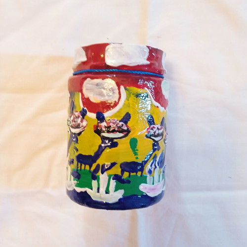 Glass Vase Lovely Summer Ioanart new, handmade