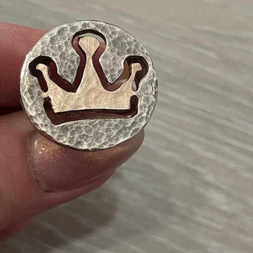 Silver gold ring 925 585 spiral crown used, size 57