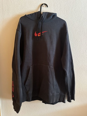 Nike Air hoodie, size L, black and red