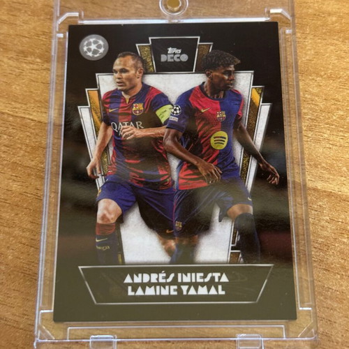 Lamine Yamal & Andres Iniesta Then & Now FC Barcelona Topps Deco 24/25 new