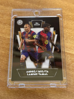 Lamine Yamal & Andres Iniesta Then & Now FC Barcelona Topps Deco 24/25 new