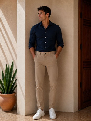 Ikks men's beige chino pants used, size M