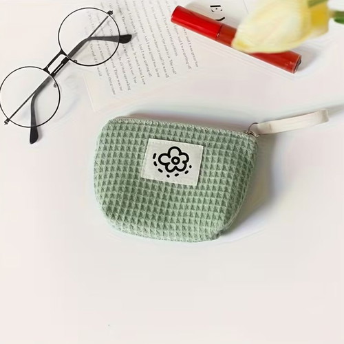 Fabric Wallet with White Flower New