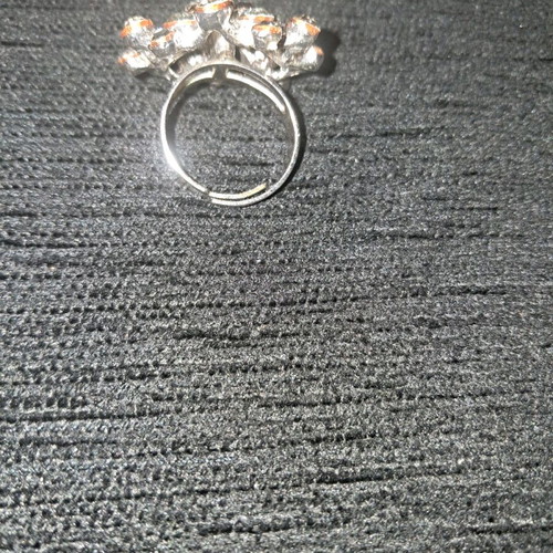 Adjustable crystal ring silver, like new