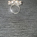 Adjustable crystal ring silver, like new