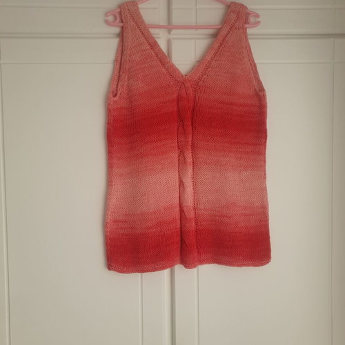 Handmade cotton blouse like new, coral gradient, size L