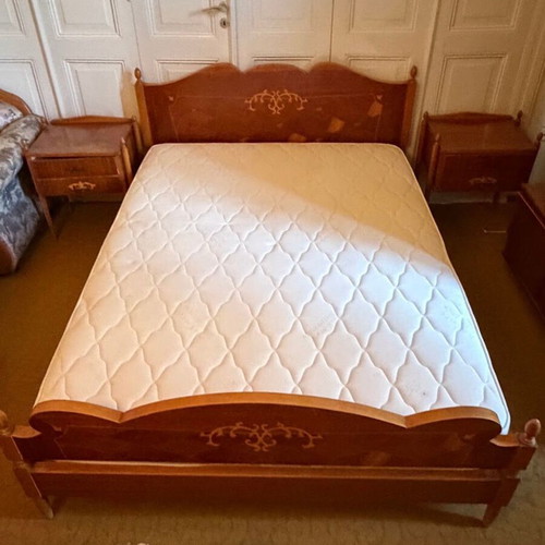 Double Bed Set with Two Nightstands, Wardrobe & Vanity Mirror used