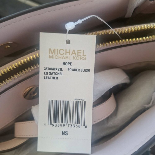 Michael Kors Hope leather satchel new, powered blush color