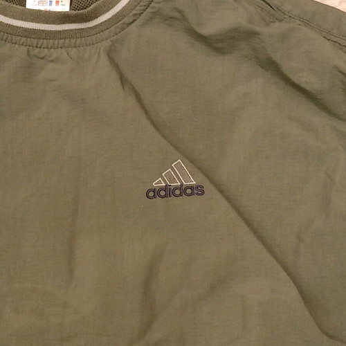 Adidas Vintage Crewneck Windbreaker used, military green