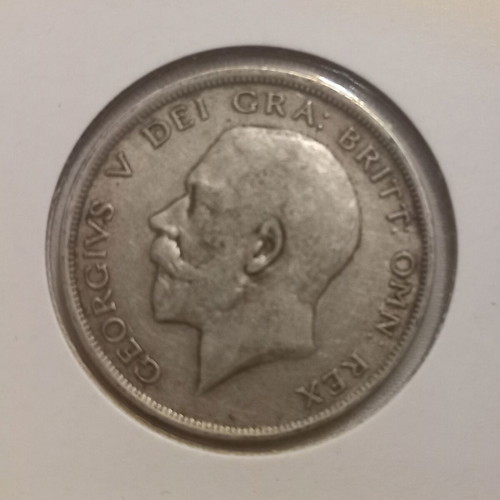 Silver coin 1/2 crown 1916 used, United Kingdom