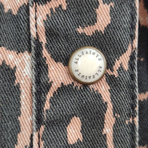 Allsaints animal print jacket shirt used, XS, brown multicolor